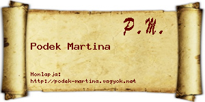 Podek Martina névjegykártya